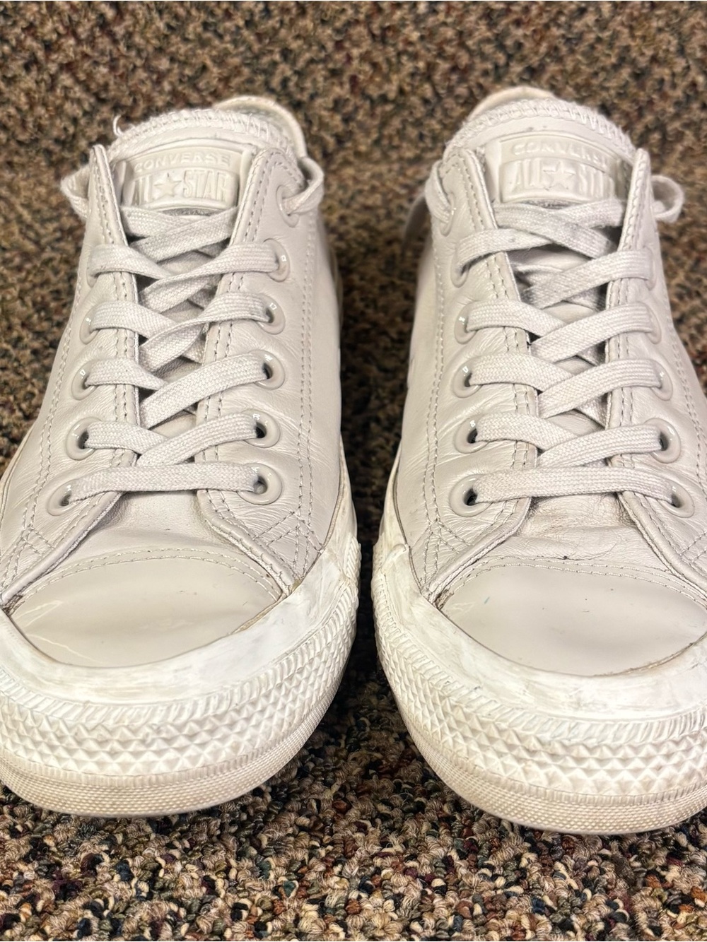 Converse White Leather Low Top Sneakers